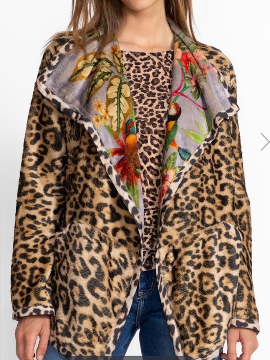 Johnny Was Jackets & Blazers - Johnny Was C48852-6 Reversible Leopard & Tropical Print Jacket NWT
